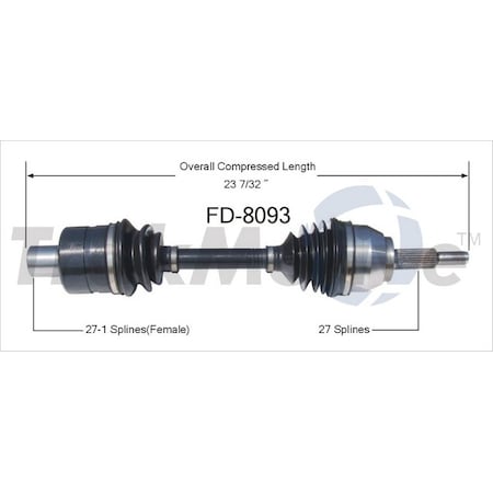 Surtrack Axle Cv Axle Shaft, Fd-8093 FD-8093